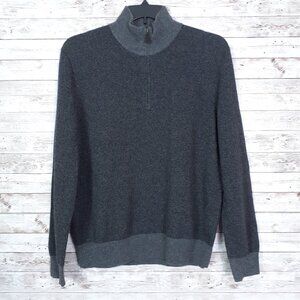 Polo Ralph Lauren Mens 100% Soft Wool Sweater L 1/4 Zip Long Sleeve Gray 170